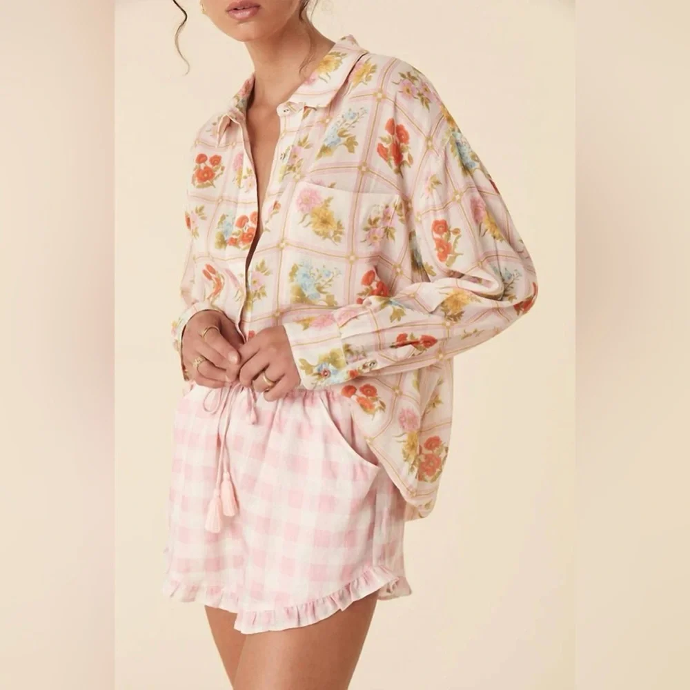 Spell Flora Shirt with Pink and Green Accents - Picture 1 of 6